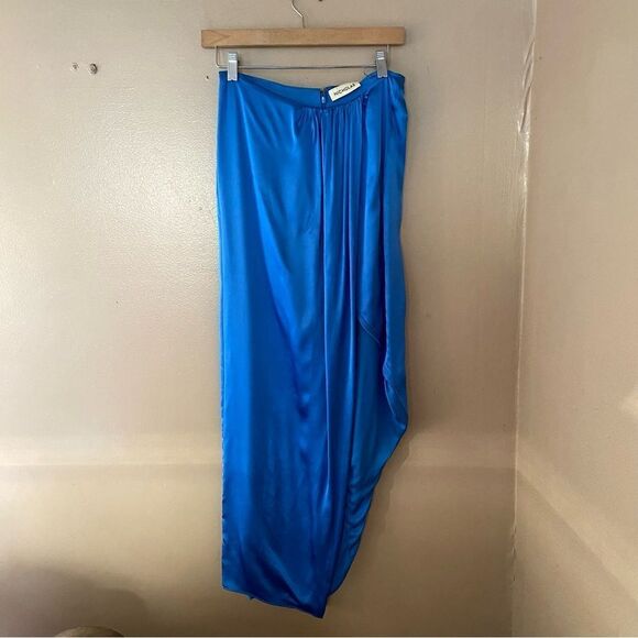 Nicholas Manon Skirt in Olympic blue satin wrap high slit midi Revolve nwt - Picture 7 of 11